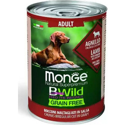 Monge Bwild Grain Free Adult Chunks in Gravy Lamb 400gr