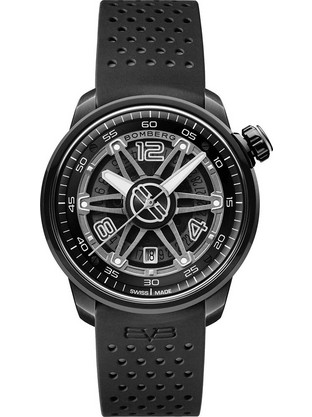 Bomberg BB01 Ανδρικό Ρολόι Αυτόματο με Μαύρο Καουτσούκ Λουράκι CT43APBA.21-1.11