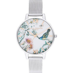 Olivia Burton Painterly Γυναικείο Ρολόι με Ασημί Μεταλλικό Μπρασελέ OB16EG147