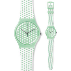 Swatch Mint Love Γυναικείο Ρολόι με Λευκό Καουτσούκ Λουράκι SUOG108