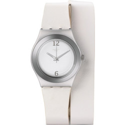 Swatch TRI-Looper Γυναικείο Ρολόι με Λευκό Δερμάτινο Λουράκι YLS1033