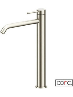 Μπαταρία νιπτήρος Ψηλή Cora Cosmo 316L 6113-111 Mε Βαλβίδα Clic-Clac Inox Brushed