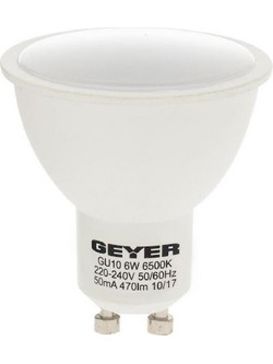Λάμπα Σποτ LED για Ντουί GU10 6W Φυσικό Λευκό 470lm (LHGC6S &LHGC6E) Geyer