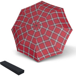 Αυτόματη Σπαστή Ομπρέλα Βροχής 55cm Καρό Κόκκινο 3197