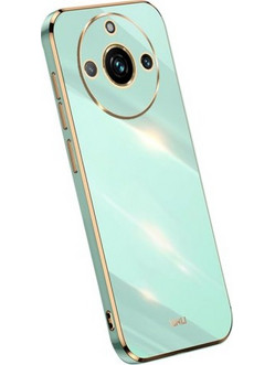 XINLI Θήκη Σιλικόνης TPU Electroplated Gold Edge για Realme 11 Pro 5G / 11 Pro+ 5G - Γαλαζοπράσινο