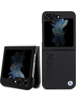 BMW Leather Hot Stamp Samsung Galaxy Z Flip5 Θήκη Black