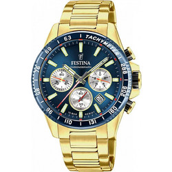 Festina Ανδρικό Ρολόι Χρονογράφος με Μπλε Μεταλλικό Μπρασελέ F20634/2