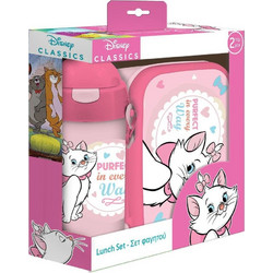 Must Marie Cat Πλαστικό Παιδικό Σετ Δοχείο Φαγητού Ροζ 800ml