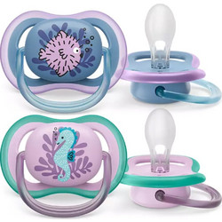 Philips Avent Ultra Air Ανατομικές Ορθοδοντικές Πιπίλες Σιλικόνης Νυκτός 6-18m Fish Hippocampus 2τμχ SCF085/61