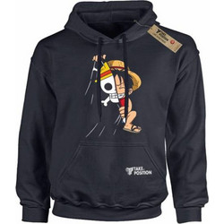 Takeposition Anime One Piece Monkey Luffy Hidding Παιδικό Φούτερ με Κουκούλα Navy Μπλε 811-1354-02