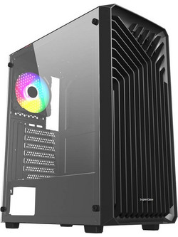 Supercase 15A Odin Black Midi Tower Κουτί Υπολογιστή με Πλαϊνό Παράθυρο