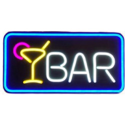 Πινακίδα LED Μονής Όψης Bar Πολύχρωμη 50x25cm ForHome 923765 - For Home