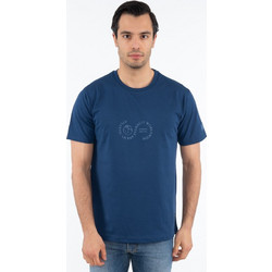 EVERBEST T-Shirt Λαιμόκοψη Με Στάμπα 222808Α ΙΝΤΙΓΚΟ Ιντιγκο