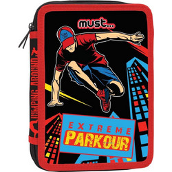 Must Parkour Κασετίνα Γεμάτη με 2 Θήκες Μαύρη Κόκκινη 585075