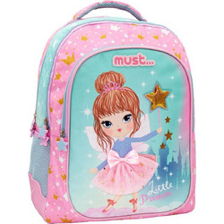 Must Little Princess Σχολική Τσάντα Πλάτης Δημοτικού Ροζ 584976