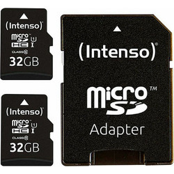 Intenso microSDHC 32GB Class 10 U1 UHS-I 2pcs + Adapter
