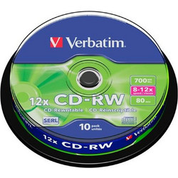 CD-RW Verbatim x10 700 MB 12x