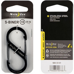 S-Biner 3 Nite Ize Stainless Steel Μαύρο SB3-03-01