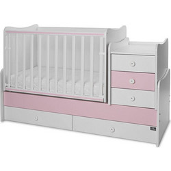 Lorelli Maxi Plus New Πολυμορφική Κούνια με Στρώμα 62x110cm White Orchid Pink 10150300038A