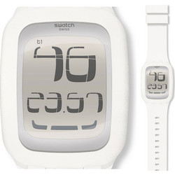 Swatch Touch Ανδρικό Ρολόι Χρονογράφος με Λευκό Καουτσούκ Λουράκι SURW100