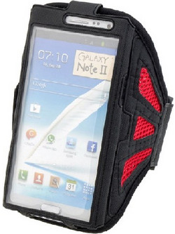 Sports Armband Case for various XL phones like Samsung Galaxy Note II 2 N7100 Black-Red