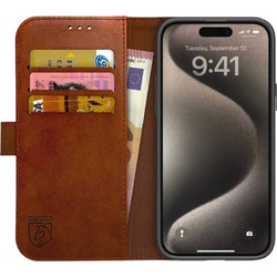 Rosso Element Book Case Apple iPhone 15 Pro - Brown