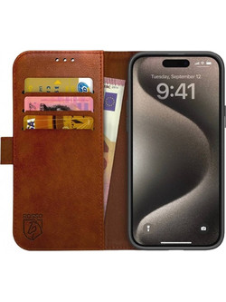 Rosso Element Book Case Apple iPhone 15 Pro - Brown
