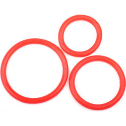Red Color Silicone Triple Cock Ring Set