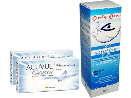 Acuvue Johnson Oasys With Hydraclear 15θήμεροι Φακοί Επαφής με Φίλτρο UV 12τμχ + 1 Υγρό One Solution 360ml