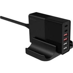 Devia Βάση Φόρτισης με 4 Θύρες USB-A & 2 Θύρες USB-C 75W Power Delivery & Quick Charge 3.0 Black RX-1919-6