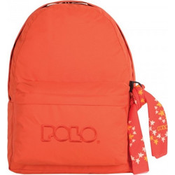 Polo Original Double Scarf Σχολική Τσάντα Πλάτης Γυμνασίου - Λυκείου Πορτοκαλί 901235-1400