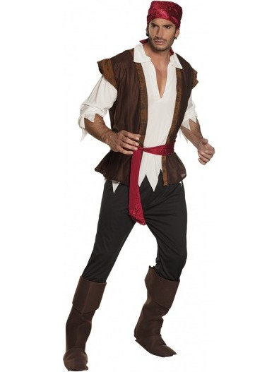 Pirate Thunder Costume Men Brown Size 50-52