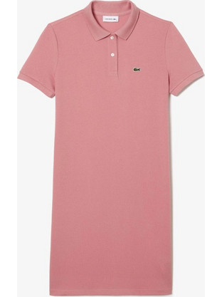 Lacoste Mini Καλοκαιρινό Καθημερινό Φόρεμα Πλεκτό Ροζ EF7767