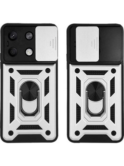 Sonique Ring Armor CamPro Θήκη Xiaomi Redmi Note 13 Pro 5G / Poco X6 5G Silver