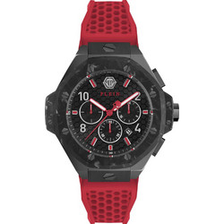 Philipp Plein Chrono Royal Ανδρικό Ρολόι με Κόκκινο Καουτσούκ Λουράκι PWPRA0724