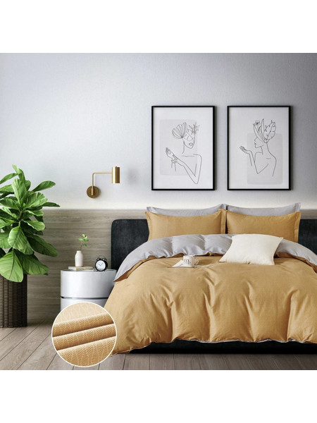 Κουβερλί Υπέρδιπλο 2 Όψεων Aslanis Home Tethis Καφε/Γκρι 220x240
