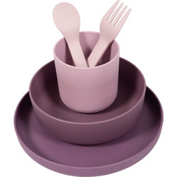 Bo Jungle B-Biodegradable Βρεφικό Σετ Φαγητού Βιοδιασπώμενο Purple Pink 5τμχ