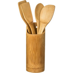 Σετ 4 ξύλινες κουτάλες σε βάση bamboo (5 τμχ) 5Five 540744112