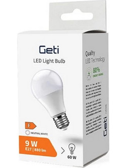 GETI LED bulb E27 9W A60 neutral white (GLB20N)