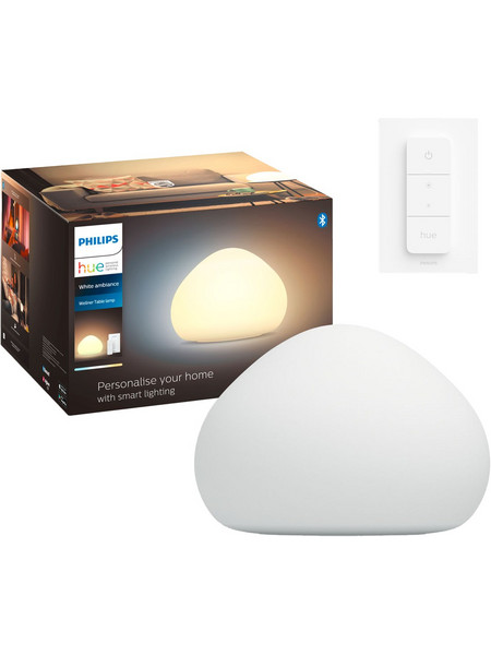 PHILIPS Hue White Ambiance Wellner Επιτραπέζιο Φωτιστικό + Διακόπτης Dimmer Λευκό