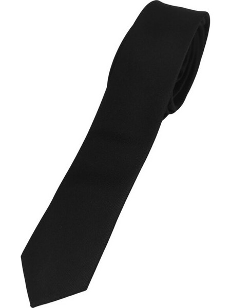 Γραβάτα Federico Λεπτή Μονόχρωμη Μαύρη 4,5cm - 100% Microfibre