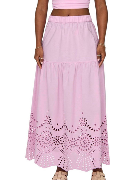Only Roxanne Υφασμάτινη Μάξι Φούστα 15319141 Pink