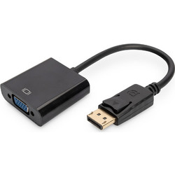 Digitus AK-340403-001-S προσαρμογέας καλωδίου βίντεο 0,15 m DisplayPort VGA (D-Sub) Μαύρος (Μαύρο)