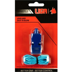 Σφυρίχτρα πλαστική με λουράκι (Plastic whistle with lanyard) Ligasport (Blue)