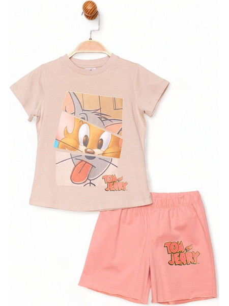 Cimpa Tom and Jerry Παιδική Πιτζάμα Βαμβακερή Καλοκαιρινή Ροζ TJ19630