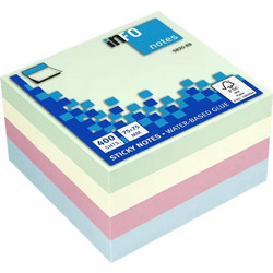 Χαρτάκια σημειώσεων αυτοκόλλητα Info notes pastel 75X75mm 400φ (5820-98)