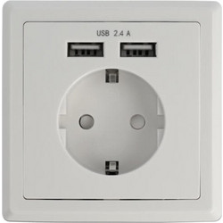Μονή Πρίζα Ρεύματος Delock (11471) - 2 Θύρες USB - Λευκή 11471