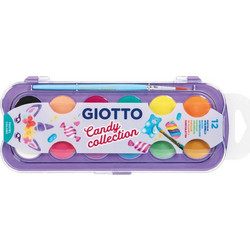 Giotto Candy Collection Σετ Νερομπογιές με Πινέλο 12 Χρώματα 351600