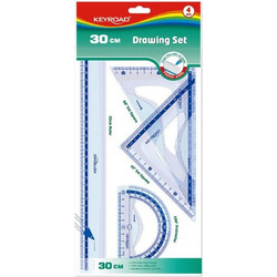 Γεωμετρικά όργανα Σετ 30cm. 4tmx. Keyroad