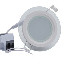 Γυάλινο Χωνευτό Σποτ Φ9.5xY3cm με Ενσωματωμένο LED 6W με Ψυχρό Λευκό Φως 6500K